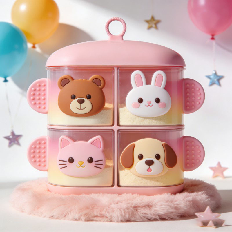 4-Compartment Baby Milk Powder Storage Can